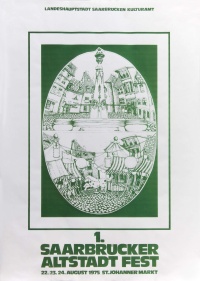 Historisches Plakate zum 1. Saarbrücker Altstadtfest 1975