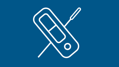 Icon: Test Weißes Icon auf blauem Hintergrund: